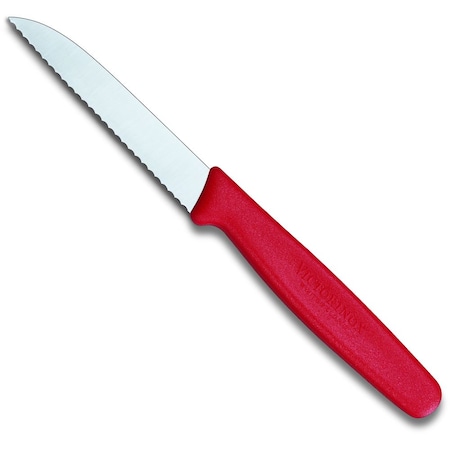 Swiss Army Brands 2023 Victorinox 40605 Kitchen Red Paring - Small Handle, Sheep'S Foot, 30.25In Blade, Serrated Edge VIC-5.0431.S